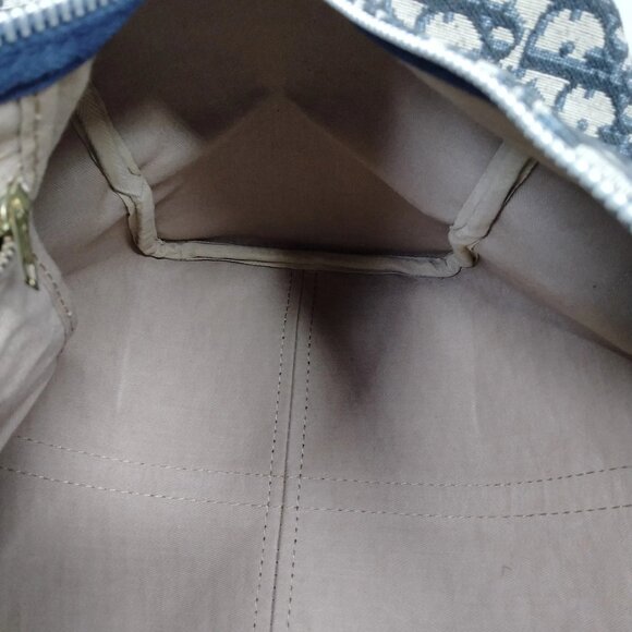 Authentic Christian Dior Navy Blue Canvas Hand Bag mn517-113025 - Picture 13 of 16